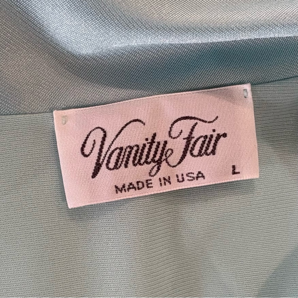VTG Aqua Mint Blue Two-Piece Nylon Peignoir Nightgown & Robe Set Size M & L USA - Picture 15 of 17